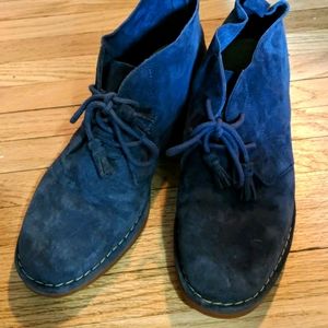 Hush Puppies blue suede ankle boots.